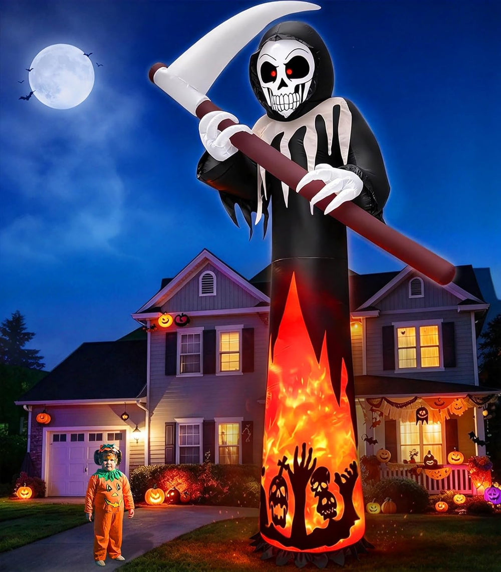 12FT Tall Halloween Inflatables Outdoor Decorations Grim Reaper Ghost