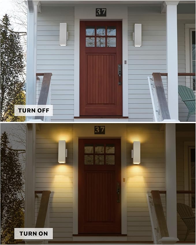 Ken & Ricky Outdoor Wall Lights, Modern Exterior Up and Down Wall Sconces...