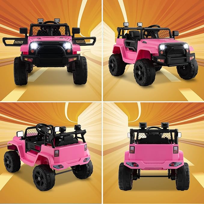 Costzon Ride on Car, 12V Battery Powered Truck Vehicle