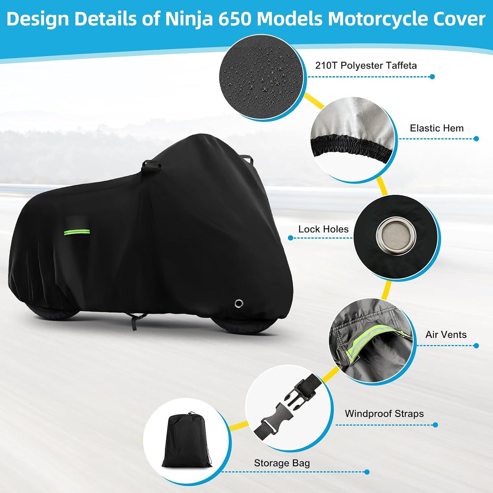 Motorcycle Cover Waterproof for Kawasaki Ninja 250 300 400 500 650/BMW F 900R...