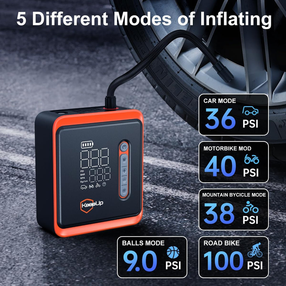Tire Inflator Portable Air Compressor - 150 PSI Cordless Tire Pump with 10000...