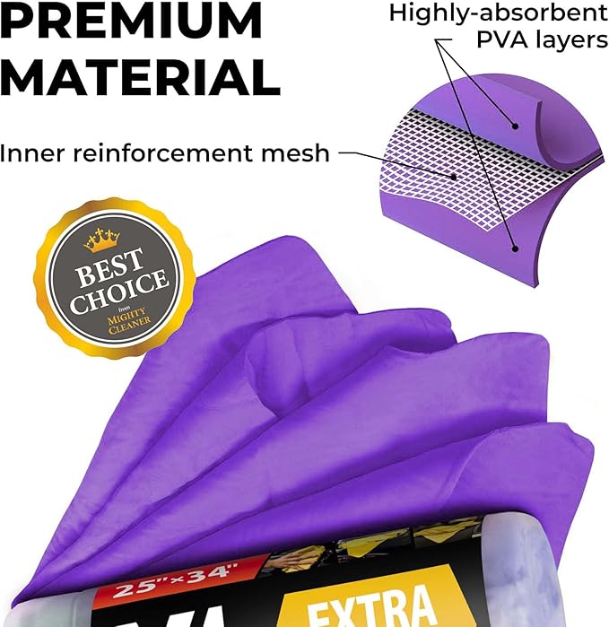 Premium XL Shammy Towel for Car (2pk)