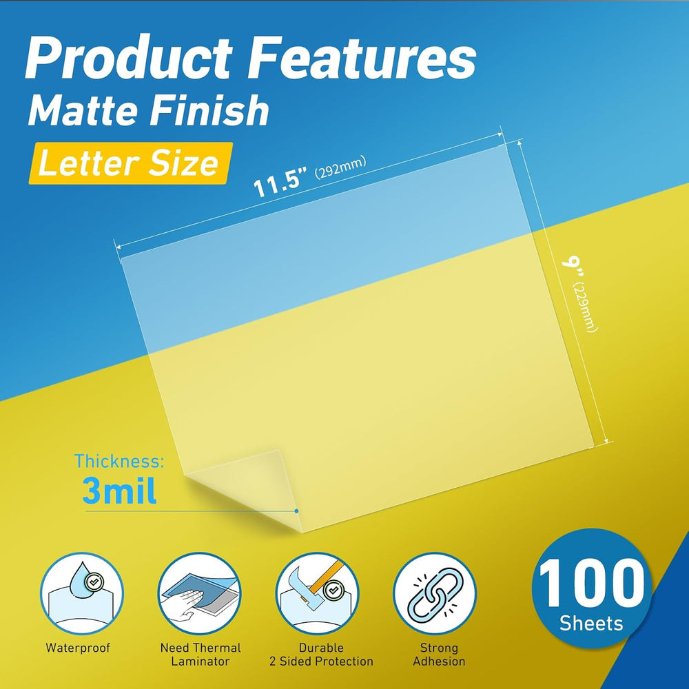 Uinkit Matte Thermal Laminating Pouches 9 x 11.5 Inches