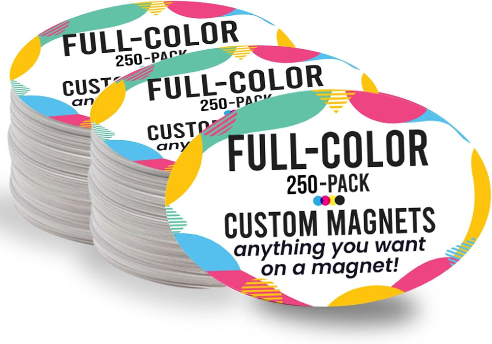 Magnet Me Up Customizable Magnet Pack, Oval Magnetic Decal, Advertising (250 ...