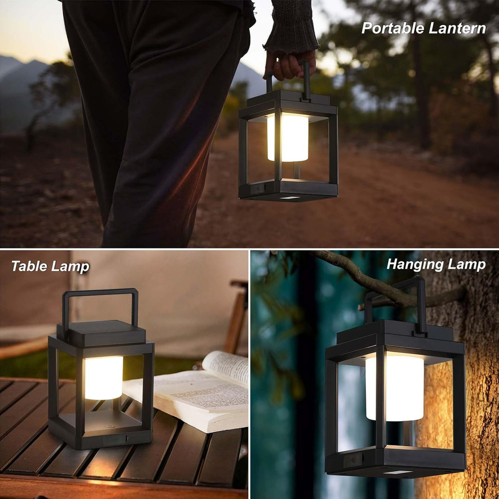 Solar Lantern Outdoor Table Lamp: Portable Hanging LED Lights - Waterproof De...