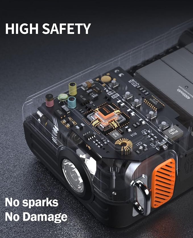 Portable Car Jump Starter with Air Compressor, 8000A Jump Box Combo 150PSI Tire