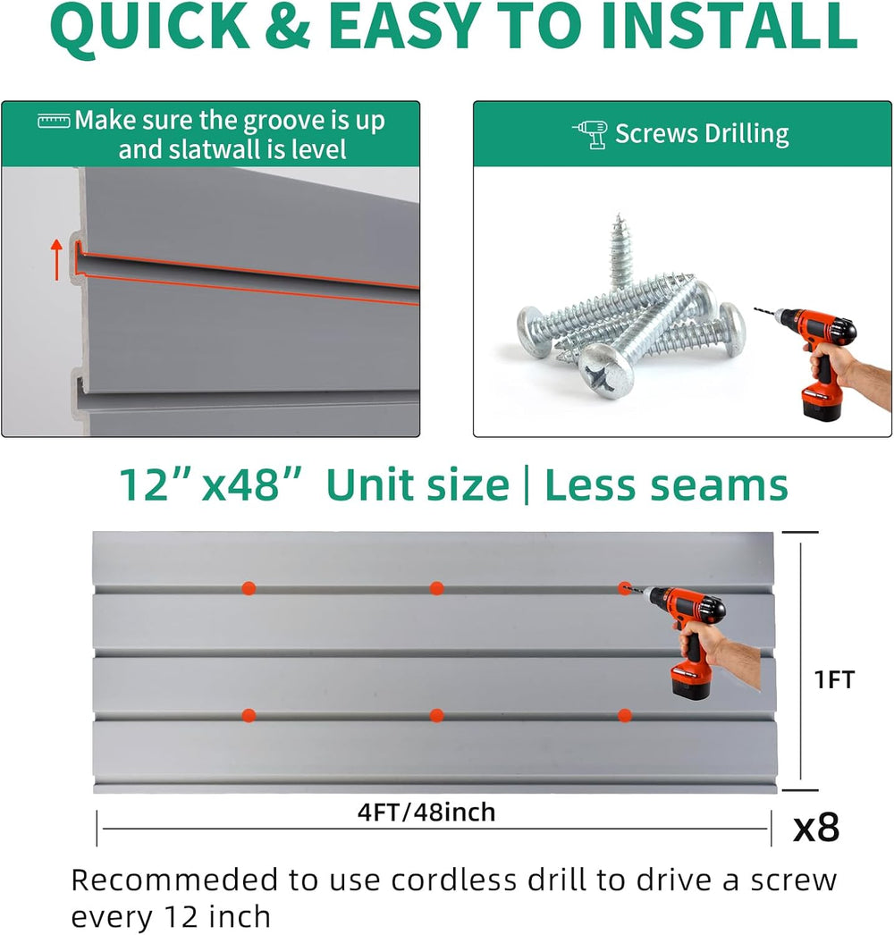 FRAYSCENT Slat Wall Paneling Garage Slat Wall Storage Systems Slatwall Panels...