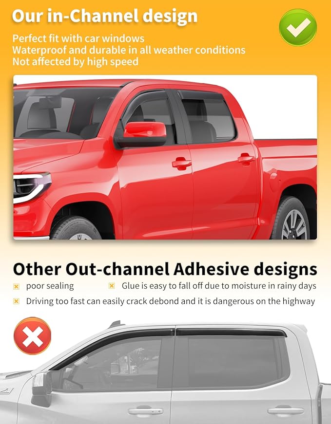 in-Channel Window Rain Guards Fit