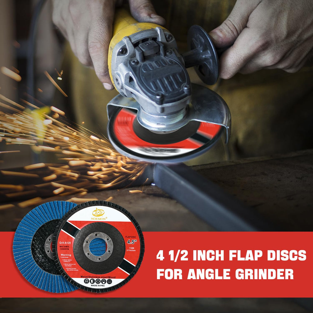 50 Pack 4 1/2 Inch Flap Disc Angle Grinder Sanding Disc Type 27 Flap Discs Pr...
