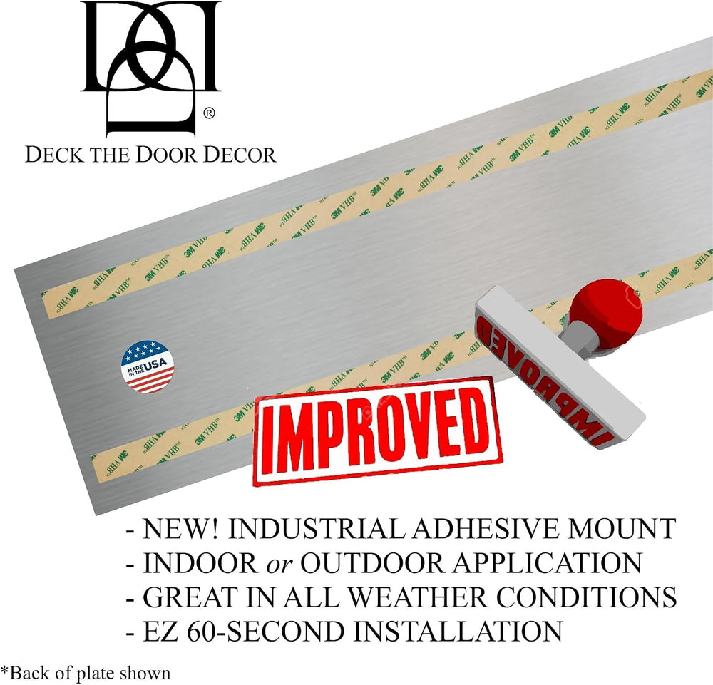| Door Push Plate - 3M Adhesive Mount - Multiple Sizes & Finishes (Shiny ...