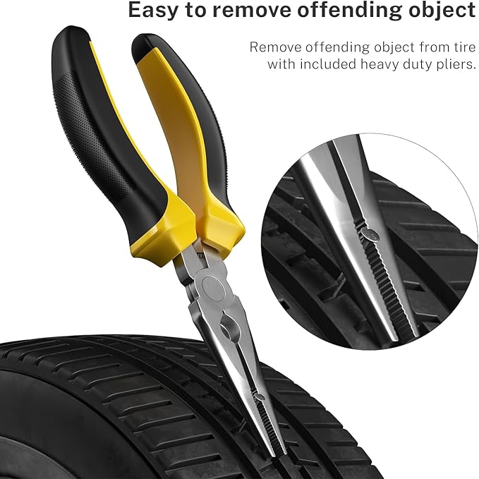 Flat Tire Repair Kit with Plug 68 Pcs