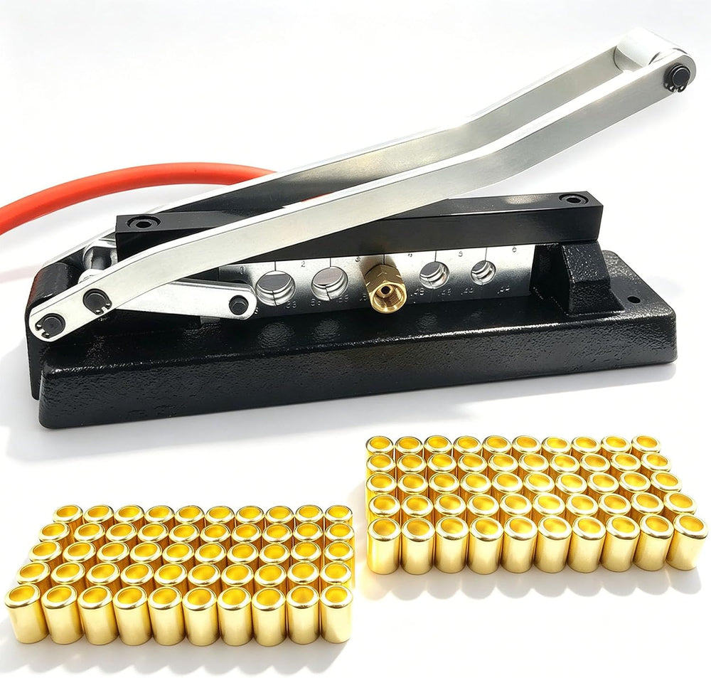 Heavy Duty Bench Hose Crimper for 1/4, 5/16, 3/8in ID Hoses, 100 Ferrules
