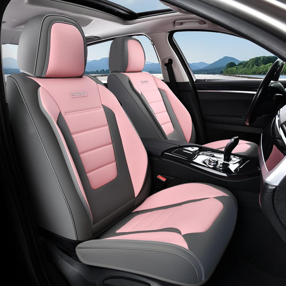 Coverado Car Seat Covers Full Set, Nappa Leather Seat Covers for Cars, Car Se...