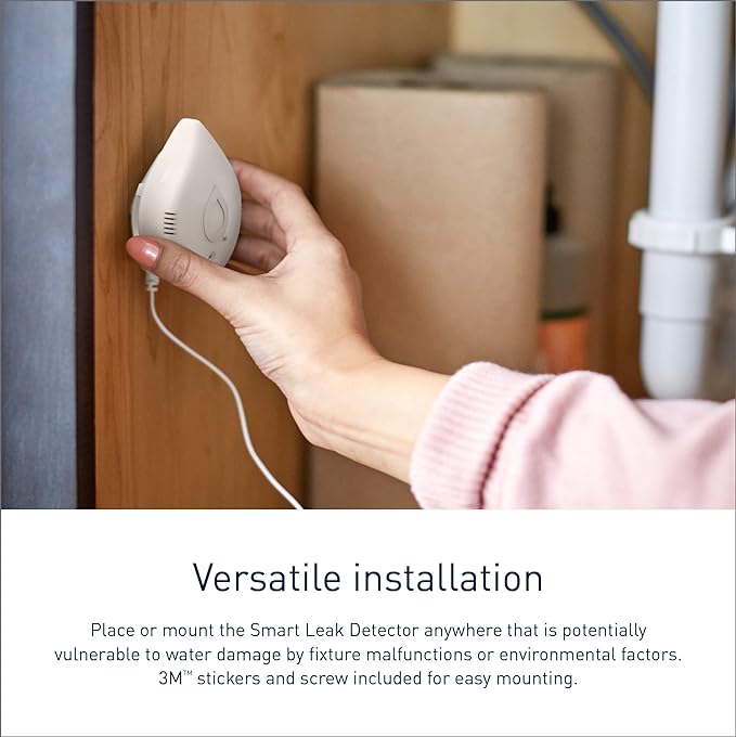 Moen Flo Smart Water Leak Detector, Drip or Flood Sensor Alarm