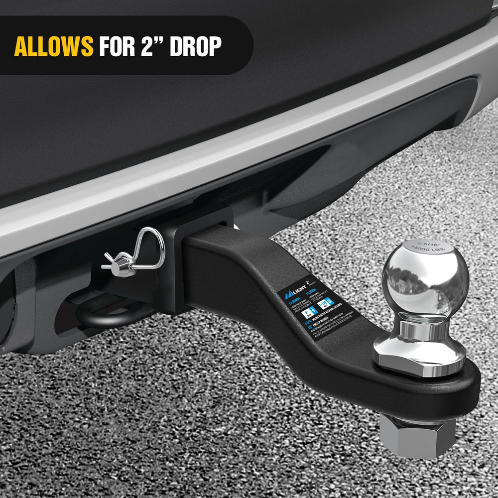 Nilight Forged Trailer Hitch Mount with 2-5/16" Ball | Fits 2 Inch Recei...