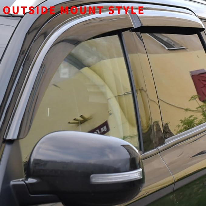 4PCS Rain Guards Fit for 2013-2018 Toyota RAV4 LE XLE SE, Tape-on Outside Mount