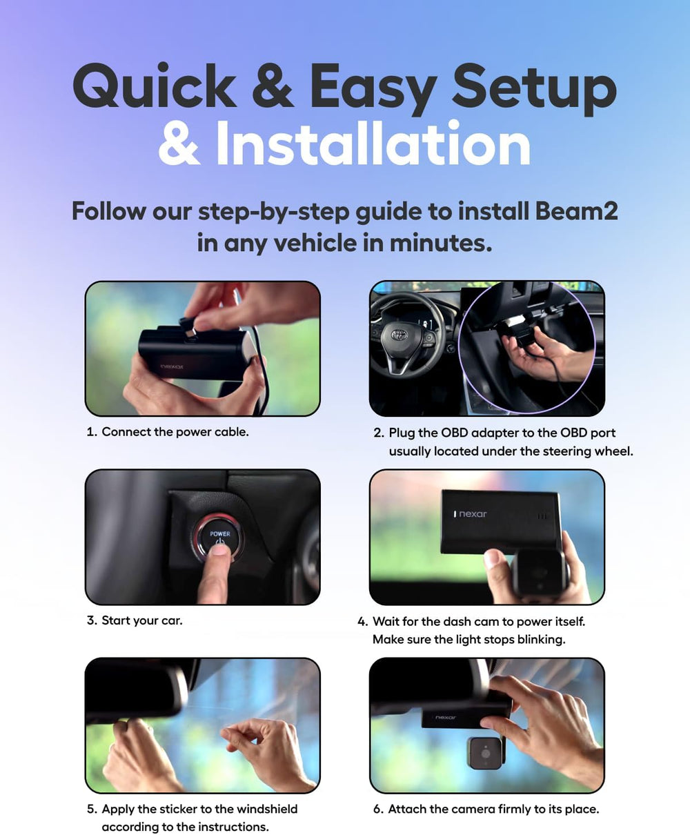 beam2 Dash Cam - 2K QHD LTE Connected Unlimited Cloud Storage Live Streaming ...