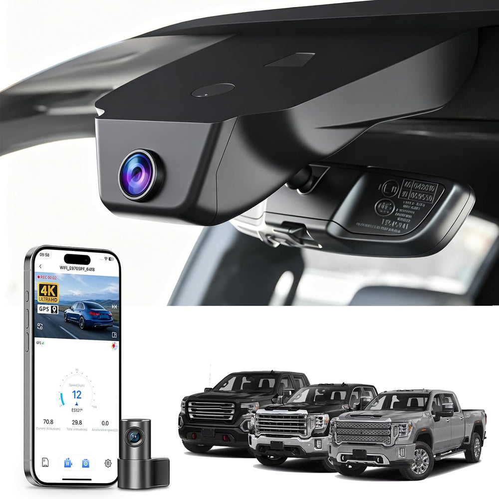 Mangoal 4K Dash Cam for GMC Sierra 1500 2022-2026 2500/3500 HD 2024-2026