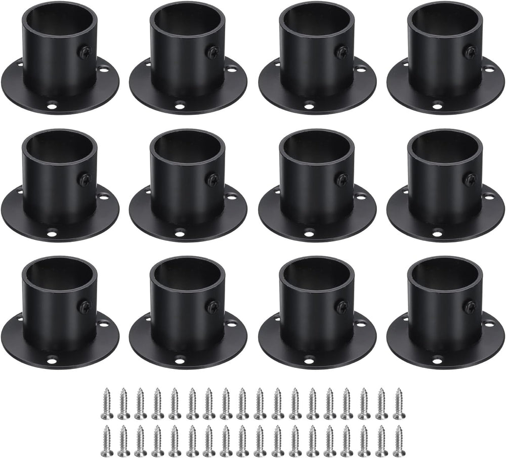 uxcell 12Pcs Stainless Steel Closet Rod Brackets, 1.25inch Dia Wardrobe Holde...