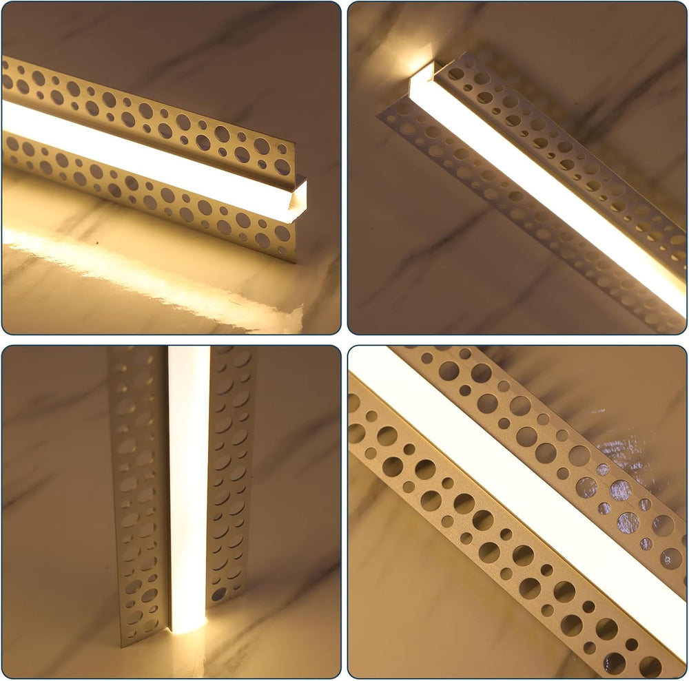 Plaster in LED Channel Drywall Strip Light Track with White Diffuser