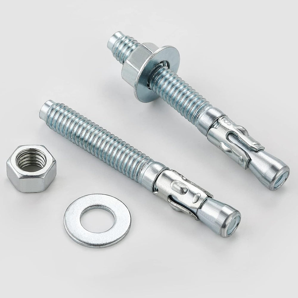 Wensilon 1/2" x4-1/2 Wedge Anchors for Concrete, Zinc-Plated, 50 PCS