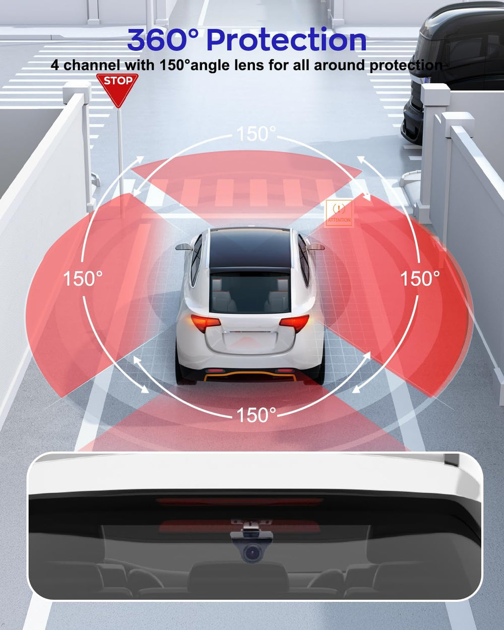 4K Dash Cam 360° View,4 Channel Front and Rear Dash Camera for Cars,Built-in ...