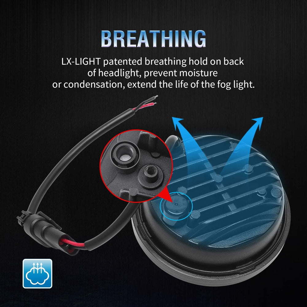 LX-LIGHT Dot approved 2 PCS Chrome 4.5 Inch LED Passing Light LED Fog Lamps f...