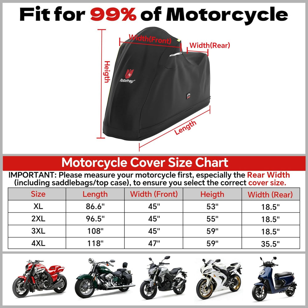 Full Enclosed Motorcycle Cover,600D Waterproof Motorcycle Cover Outdoor/Indoo...