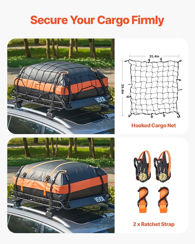 VEVOR Roof Rack Basket, Universal Rooftop Cargo Carrier