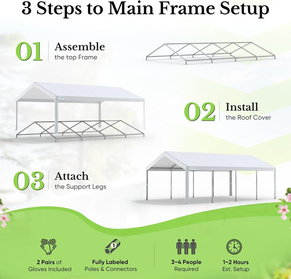 Quictent 10x30 Heavy Duty Party Tent Outdoor Canopy with Church Windows
