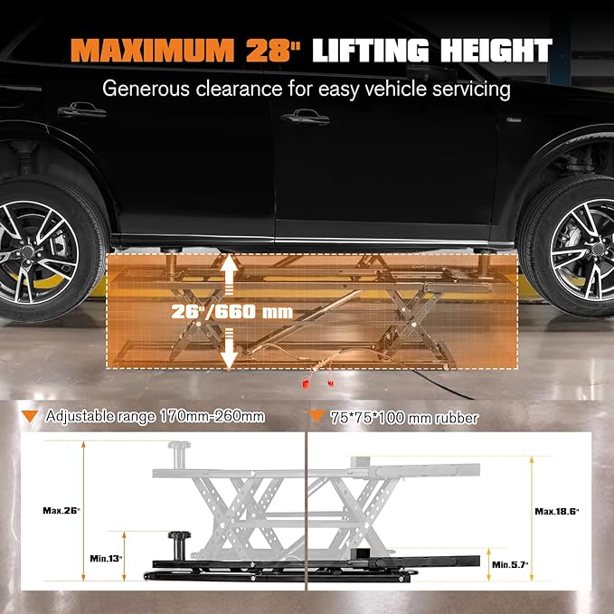 Albott 7000 LBS Portable Car Lift, Heavy Duty Quick Jack