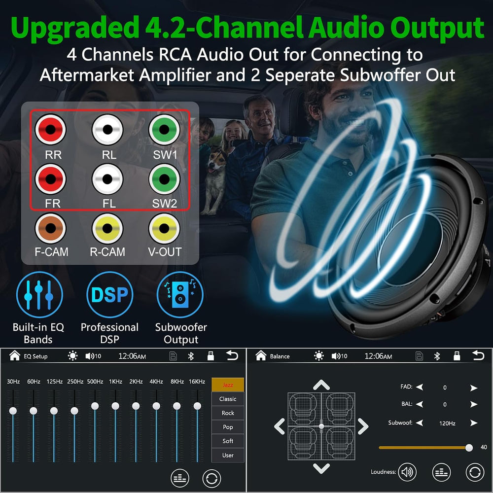[QLED Screen Upgrade] 7" Double Din Car Stereo with Dash Cam, Wireless A...