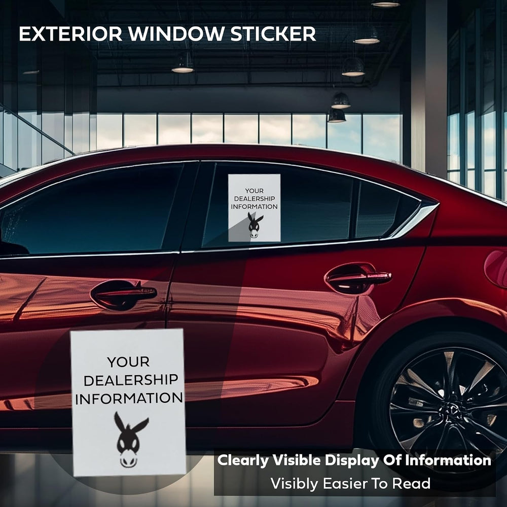 Window Stickers for Car Dealers -Plain Blank White - Exterior, 'Outdoor&#...