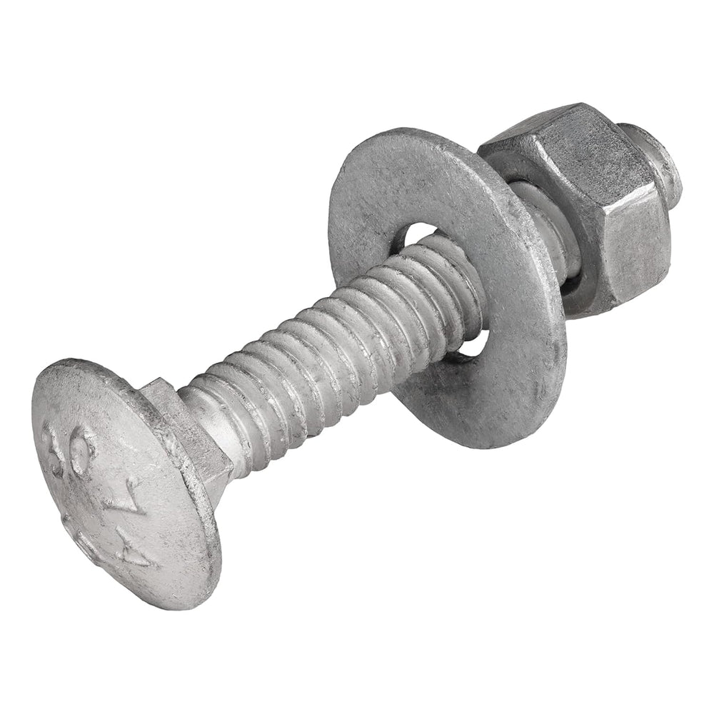 1/4" x 1-1/2" (100 Pack) Galvanized Carriage Bolt Kit Grade 307A In...