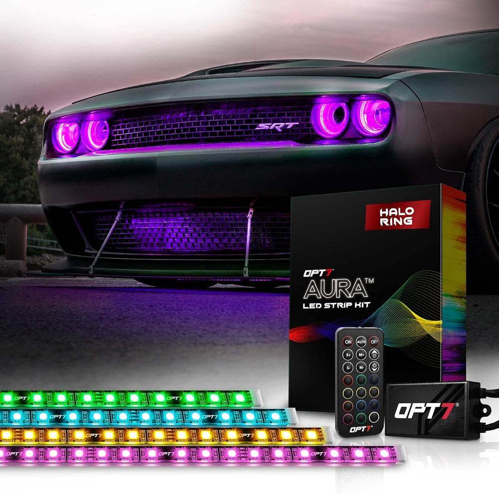 OPT7 Aura Halo Accent Lights for 2008-2023 Dodge Challenger with Remote Contr...