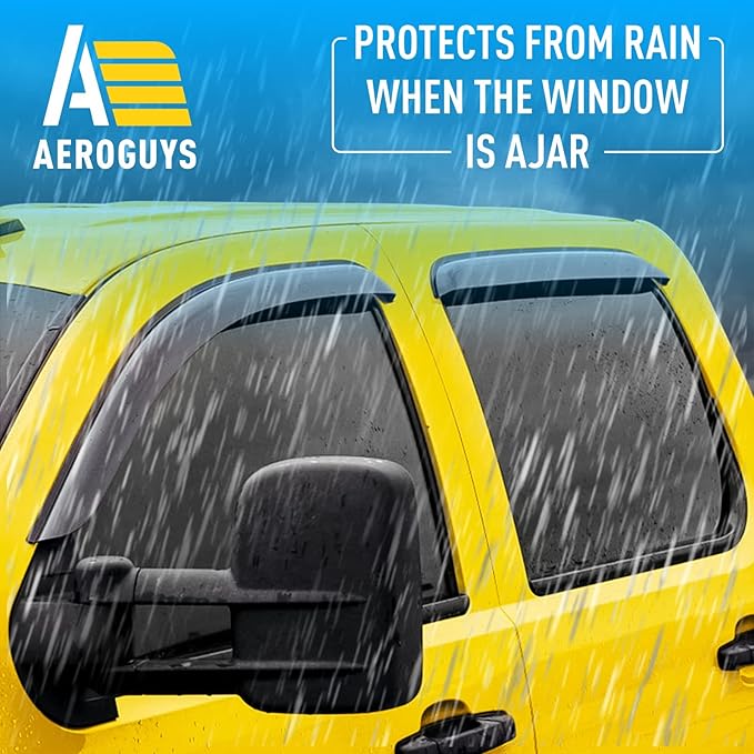 Extra Durable Window Deflectors Tape-On Window Visors Rain Guards Fit (4 pcs)
