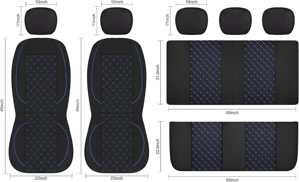 Breathble Car Seat Covers Full Set, Washable Seat Covers for Cars, Premium Cl...