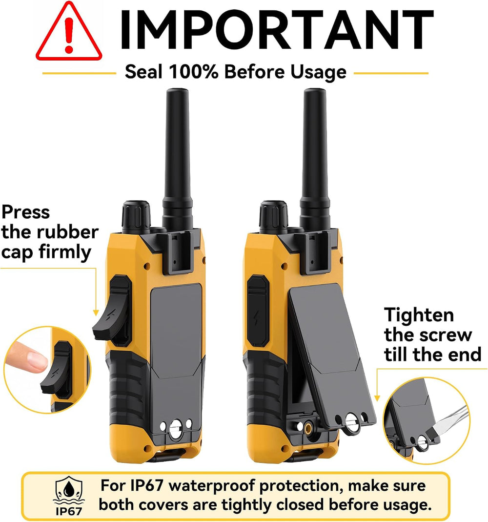 KETELESE T4 Heavy Duty Walkie Talkies FRS, 2 Way Radio Long Range