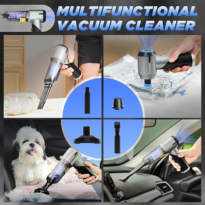 Saker Handheld Car Vacuum Portable Cordless17000PA Mini Vacuums Rechargeable