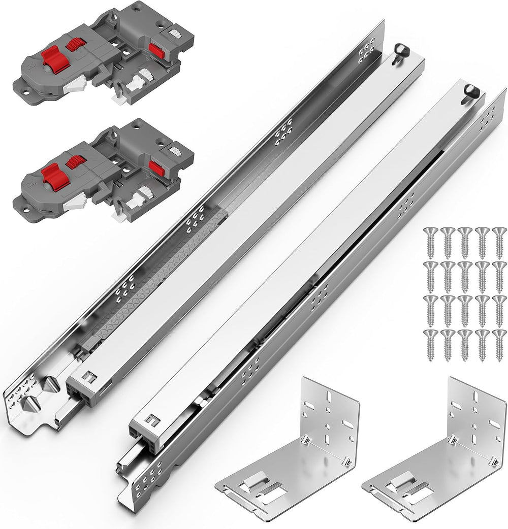 Chibery 9 12 15 18 21 Inch Undermount Soft Close Drawer Slides, Full Extensio...