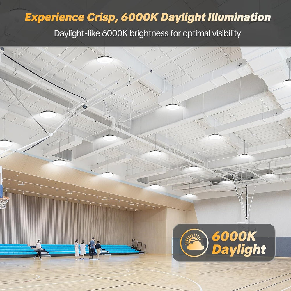 AIKVSXER 6 Pack 200W UFO LED High Bay Light, 30000LM 6000K LED Shop Light