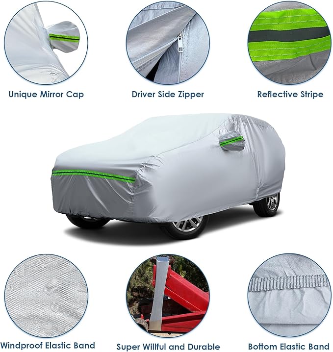 AUQDD 6-Layers Premium Sedan Car Cover Waterproof All Weather Weatherproof UV