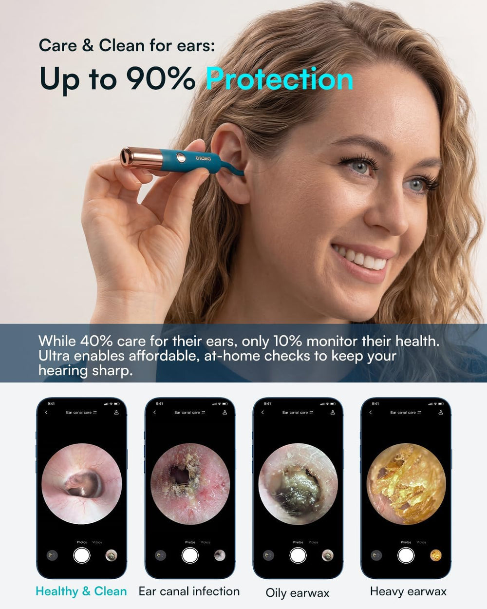 Bebird Ultra 2K Ear Wax Removal Tool Camera:Painless Tweezers & Dropper Kit