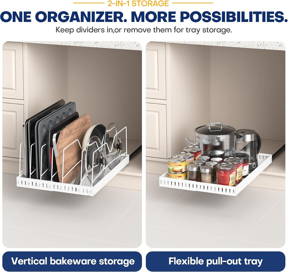 Pull Out Cabinet Organizer for Cookie Sheet, Cutting Board, Baking Sheet