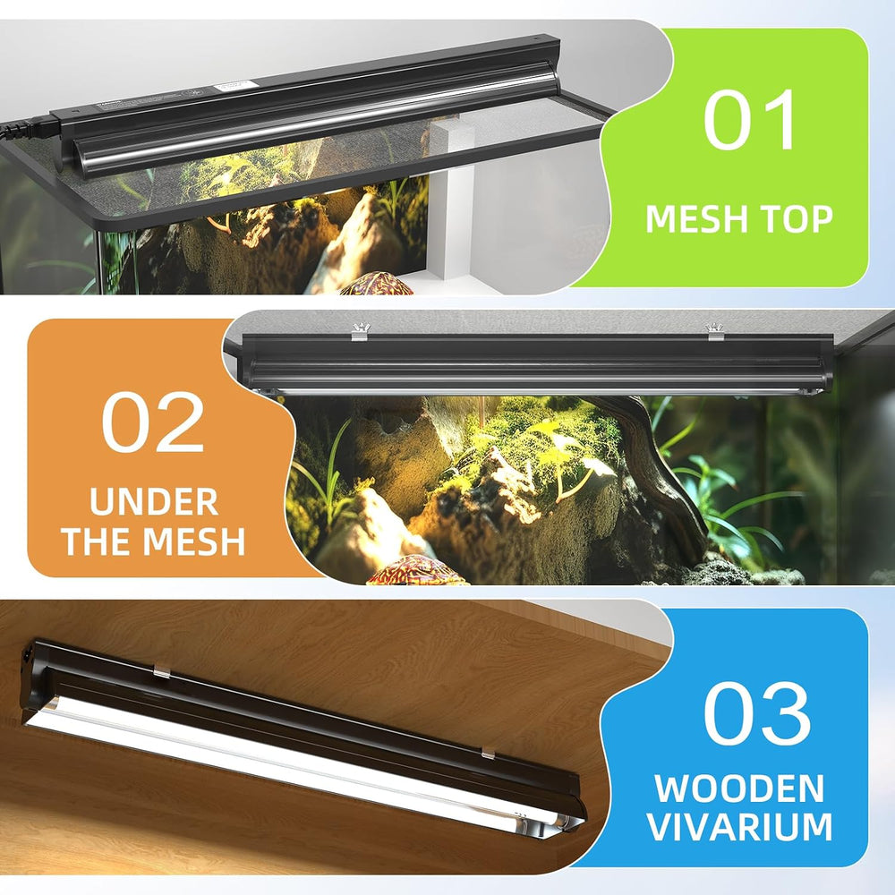GlowUp 24W 22inch 10.0 T5 UVB Reptile Light Fixture Combo Kit