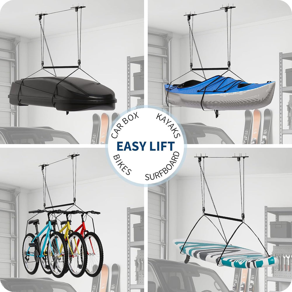 Garvee Heavy‑Duty Cargo Box Garage Pulley System, Ceiling Hoist Kit for 10–14...