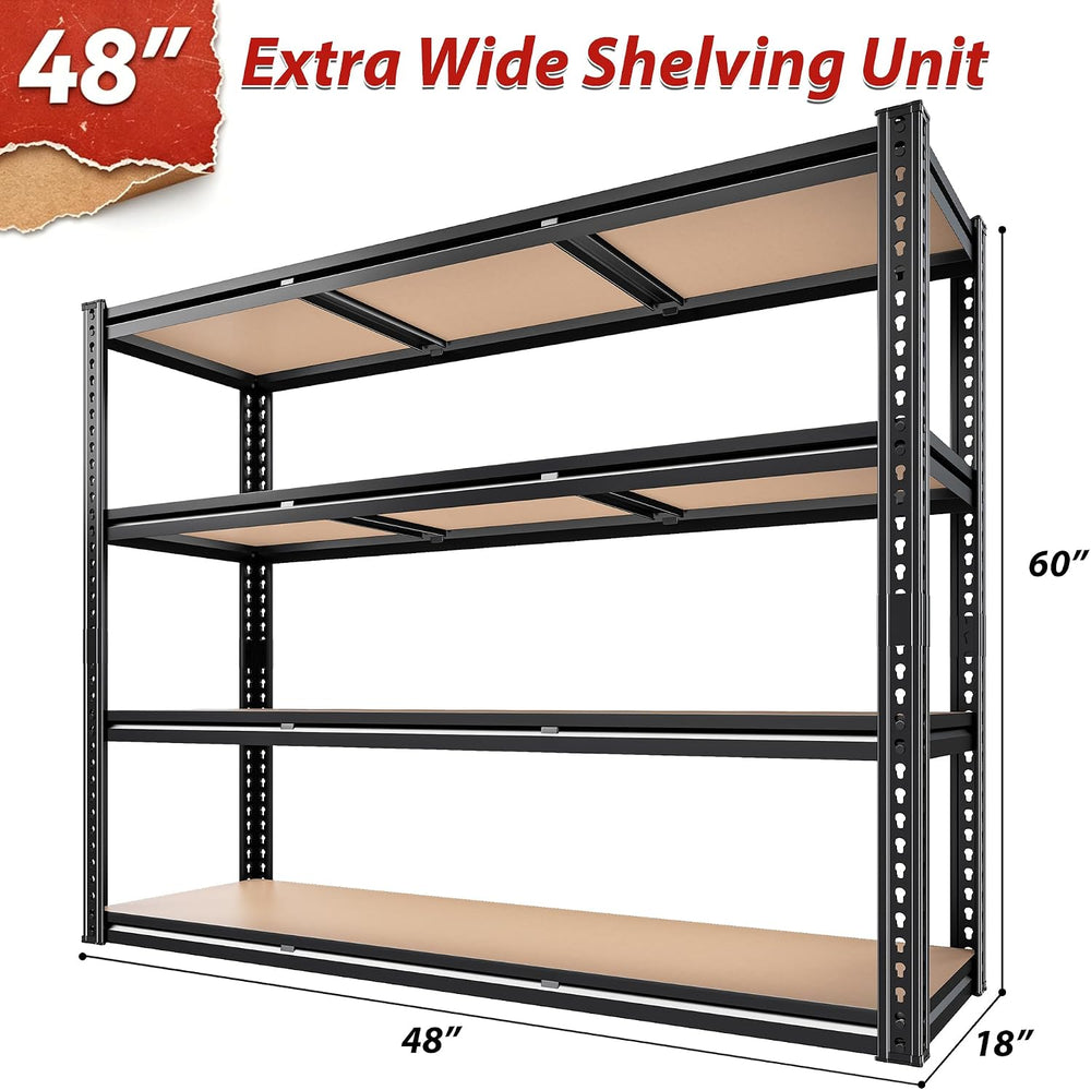 ROOMFAVE 48" W Garage Shelving 2200LBS, 4-Tier Storage Shelves
