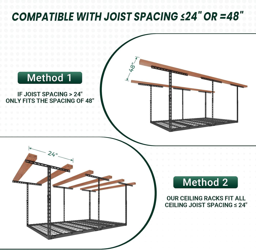 4x6 FT Overhead Garage Storage Rack,450LBS Weight Capacity
