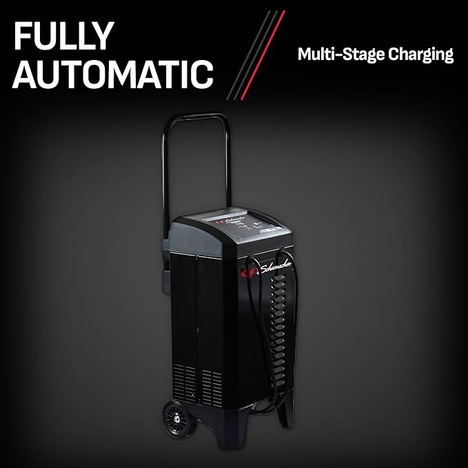 Schumacher Electric 4-in-1 Wheeled Battery Charger, Maintainer, and Engine