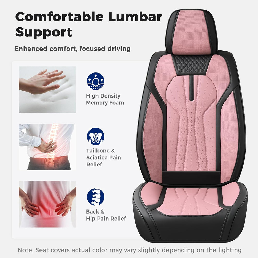 Huidasource Car Seat Covers Front Seats 2 Pack, Waterproof Faux Leather Car S...